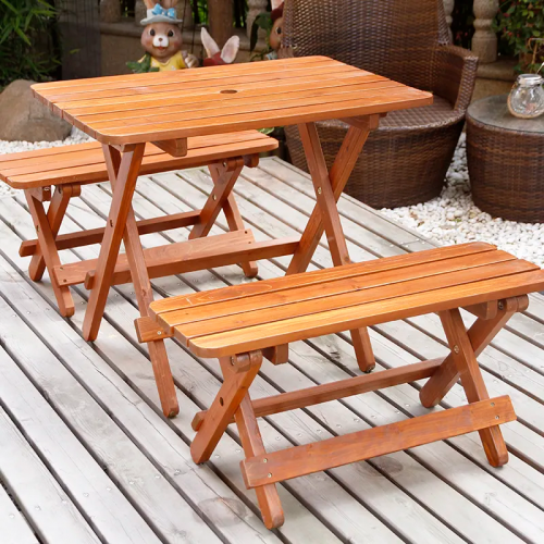 Садовый комплект стол и лавочки из натурального дерева 78*52*64