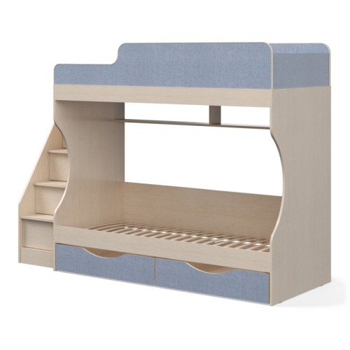 Кровать двухъярусная с ящиками Р443 Капризун 6 лен голубой