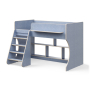 Кровать чердак Р436 Капризун 2 лен голубой