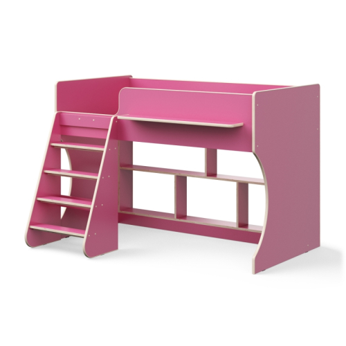 Кровать чердак Р436 Капризун 2 розовый