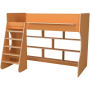 Кровать чердак Р432 Капризун 1 оранжевый с полками