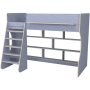 Кровать чердак Р432 Капризун 1 лен голубой с полками
