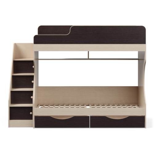 Кровать двухъярусная с ящиками Р443 Капризун 6 дуб миланский