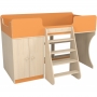 Кровать чердак Р441 Капризун 9 оранжевый со шкафом