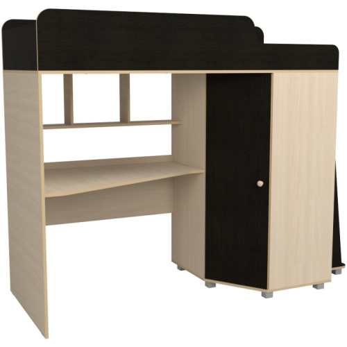 Кровать чердак с рабочей зоной Р440 Капризун 5 дуб миланский