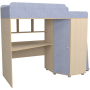 Кровать чердак с рабочей зоной Р440 Капризун 5 лен голубой