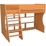 Кровать чердак Р432 Капризун 1 оранжевый с полками