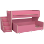 Двухъярусная кровать Р444-2 Капризун 12 с лестницей с ящиками розовый