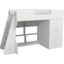 Кровать чердак Капризун 10 Р446 со шкафом белый