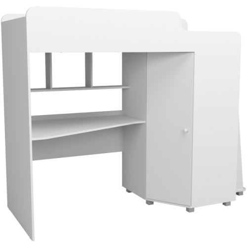 Кровать чердак с рабочей зоной Р440 Капризун 5 белый