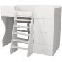 Кровать чердак Капризун 10 Р446 со шкафом белый