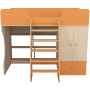 Кровать чердак Капризун 10 Р446 со шкафом оранжевый