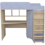 Кровать чердак с рабочей зоной Р440 Капризун 5 лен голубой