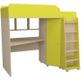Кровать чердак с рабочей зоной Р440 Капризун 5 лайм