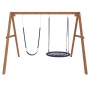 Деревянные качели Красная Звезда с качелями гнездо 100 см и гибкими качелями