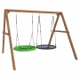 Деревянные качели Красная Звезда с качелями гнездо 100 см и качелями гнездо Свиби