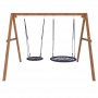 Деревянные качели Красная Звезда с качелями гнездо 60 см и качелями гнездо 100 см