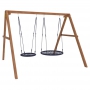 Деревянные качели Красная Звезда с качелями гнездо 60 см и качелями гнездо 100 см