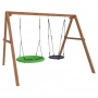 Деревянные качели Красная Звезда с качелями гнездо 60 см и качелями гнездо Свиби