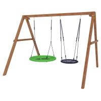 Деревянные качели Красная Звезда с качелями гнездо 60 см и качелями гнездо Свиби