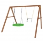 Деревянные качели Красная Звезда  с трапецией и качелями гнездо Свиби