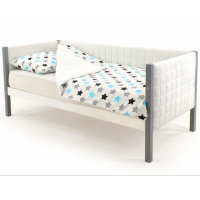 Детская кровать-тахта мягкая Бельмарко Svogen графит-белый