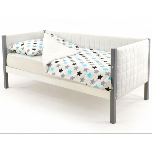 Детская кровать-тахта мягкая Бельмарко Svogen графит-белый