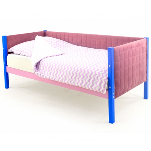 Детская кровать-тахта мягкая Бельмарко Svogen синий-лаванда