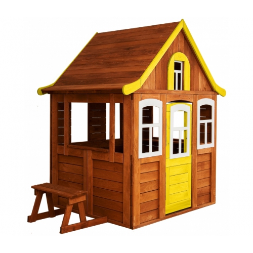 Детский домик Цветочный желтый