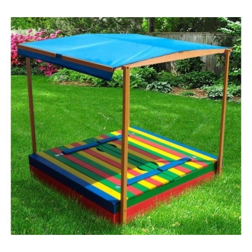 Цветная песочница Славушка с тентом